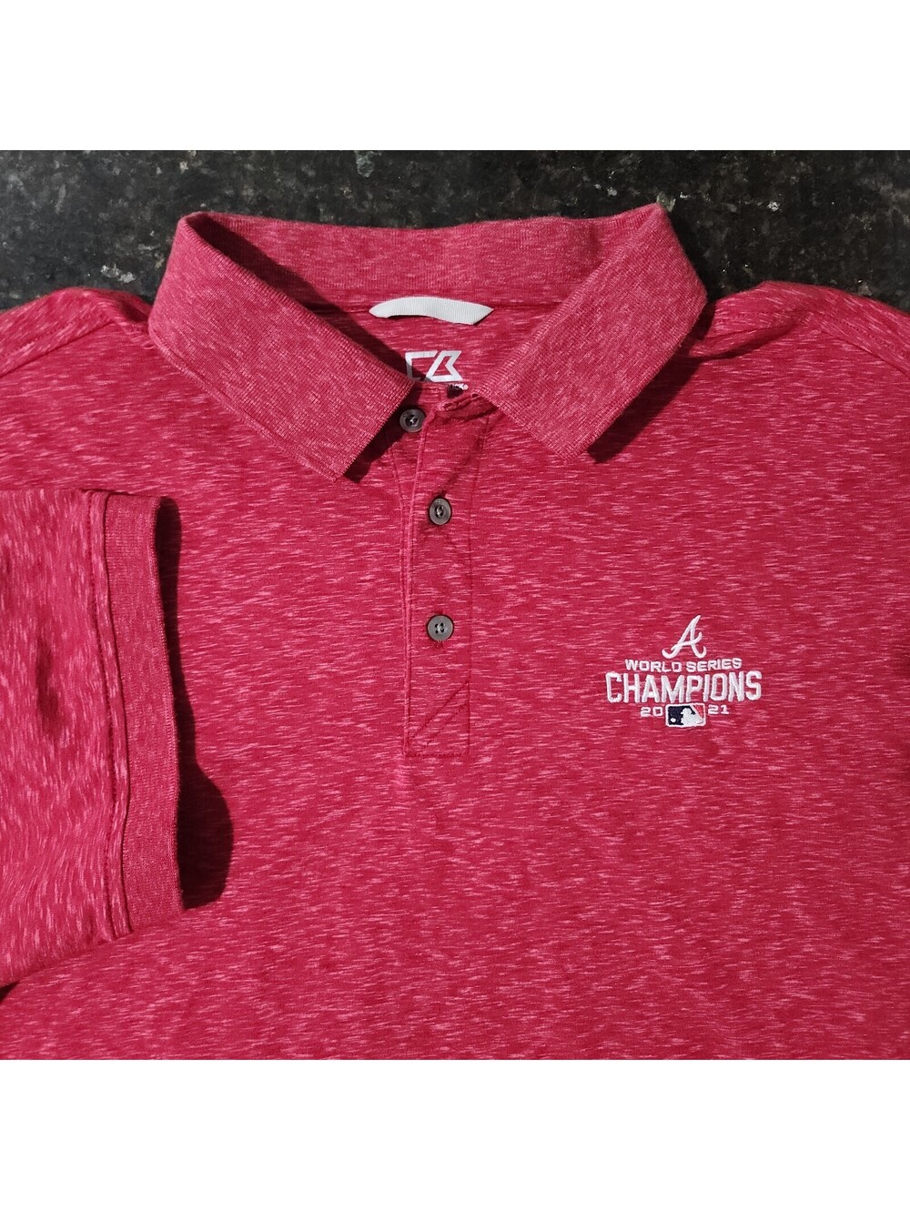 Cutter Buck Atlanta Braves 2021 World Series Performance Stretch Polo Shirt Golf